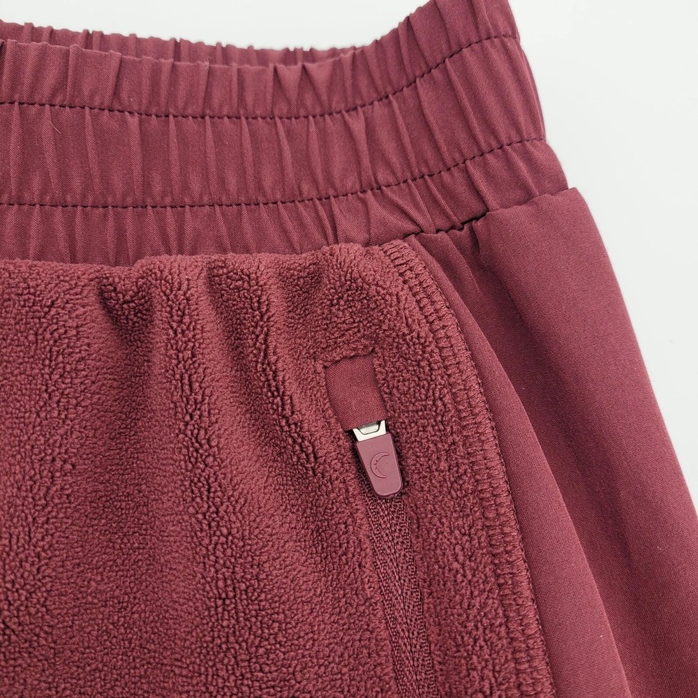 ZYIA ACTIVE Burgundy‎ Velour Jogger Sweatpants Womens XL Zipper Pockets Cozy - Picture 6 of 9